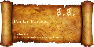 Barta Baracs névjegykártya
